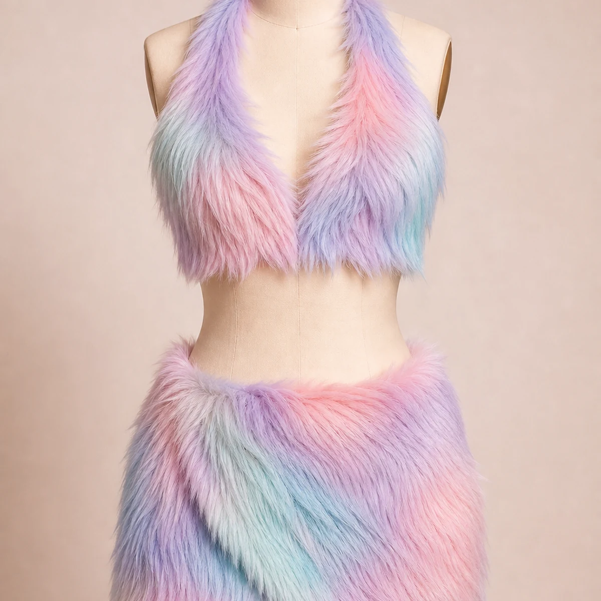 Faux Fur Cuddle Bikini Set